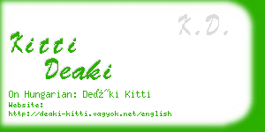 kitti deaki business card